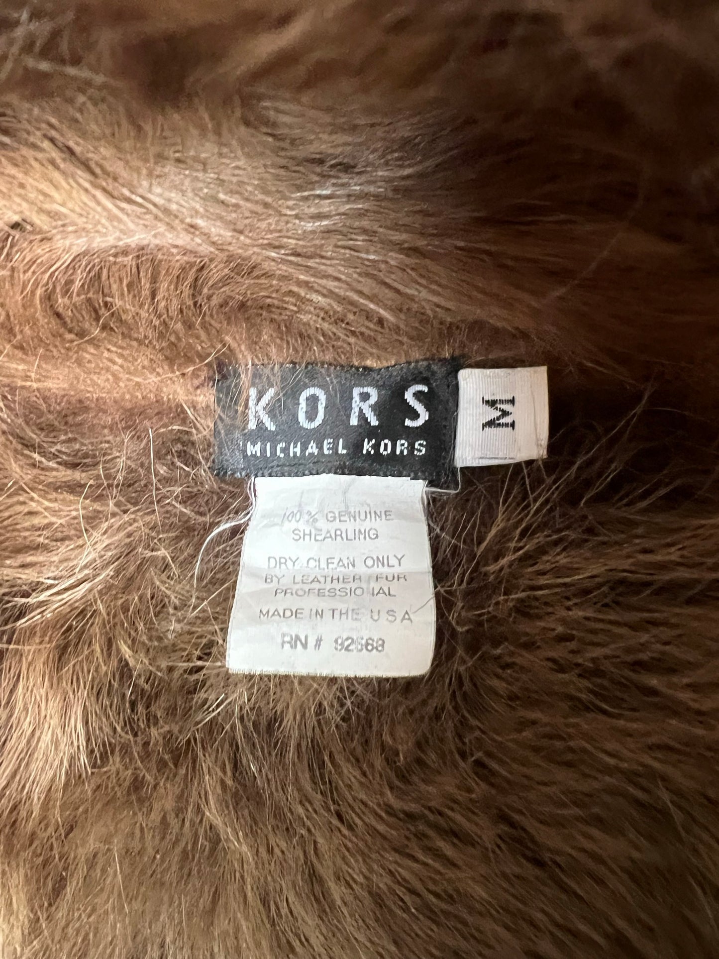 Michael Kors Brown Shearling Fur Coat - Size M