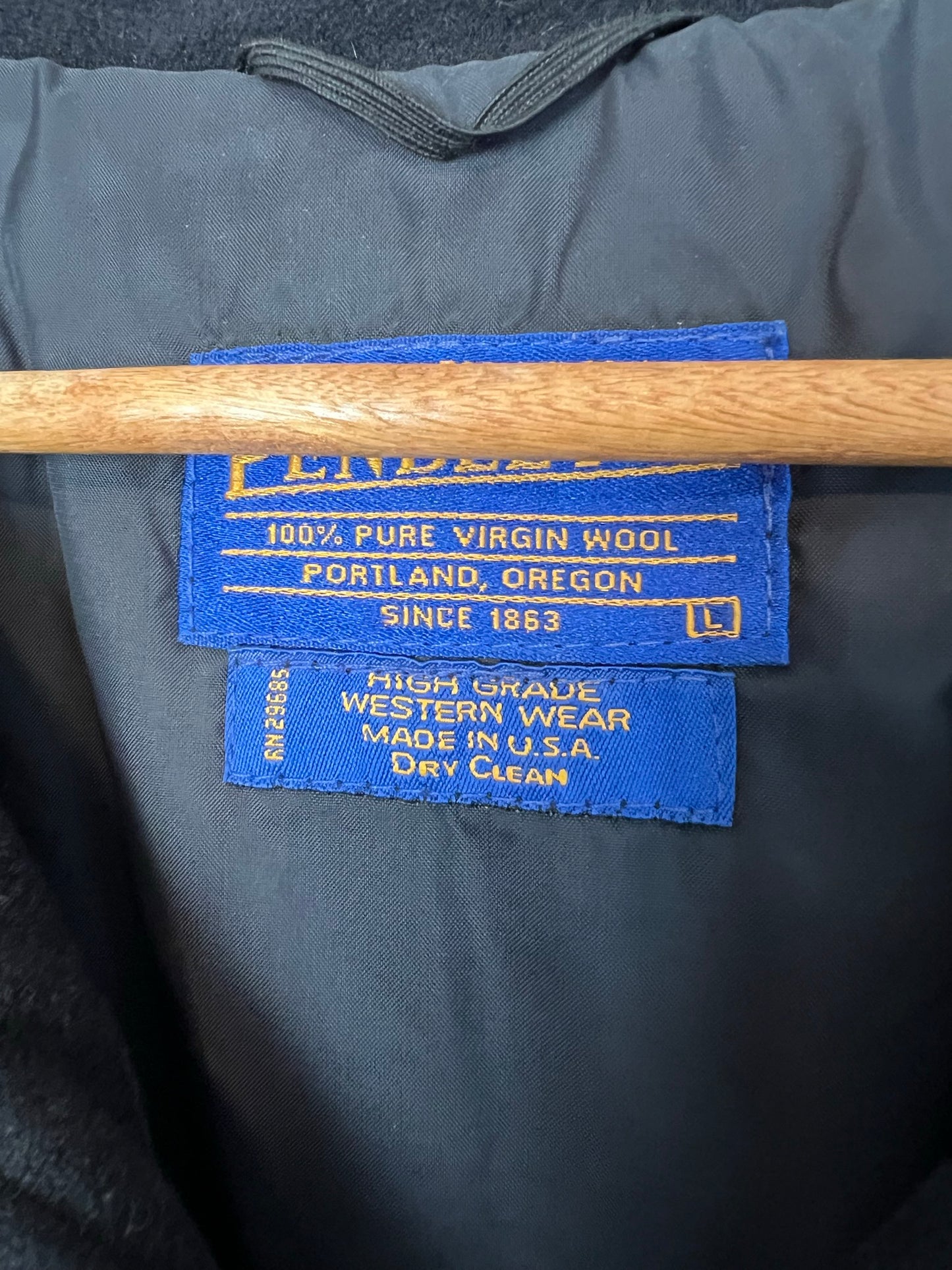 Pendleton Black & Red Southwest Wool Bomber Jacket - Size L