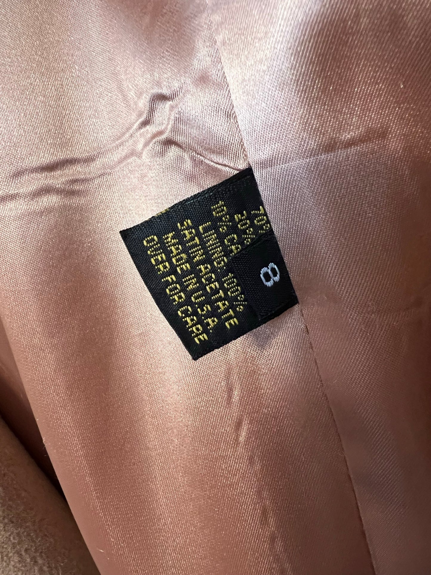 J. Percy for Marvin Richards Camel Double-Breasted Wool Coat - Size 8