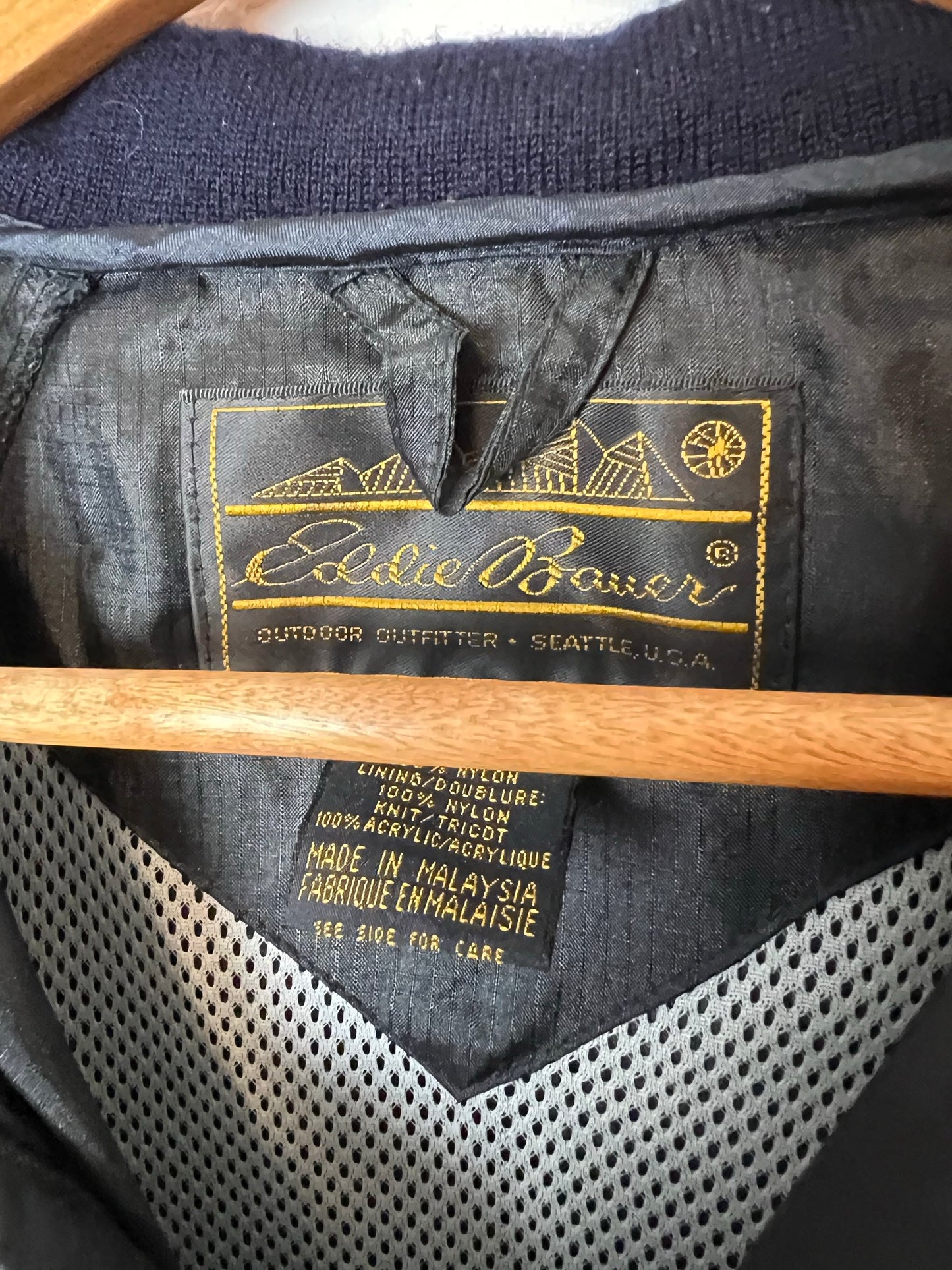 Eddie Bauer Black Windbreaker Jacket - Size L