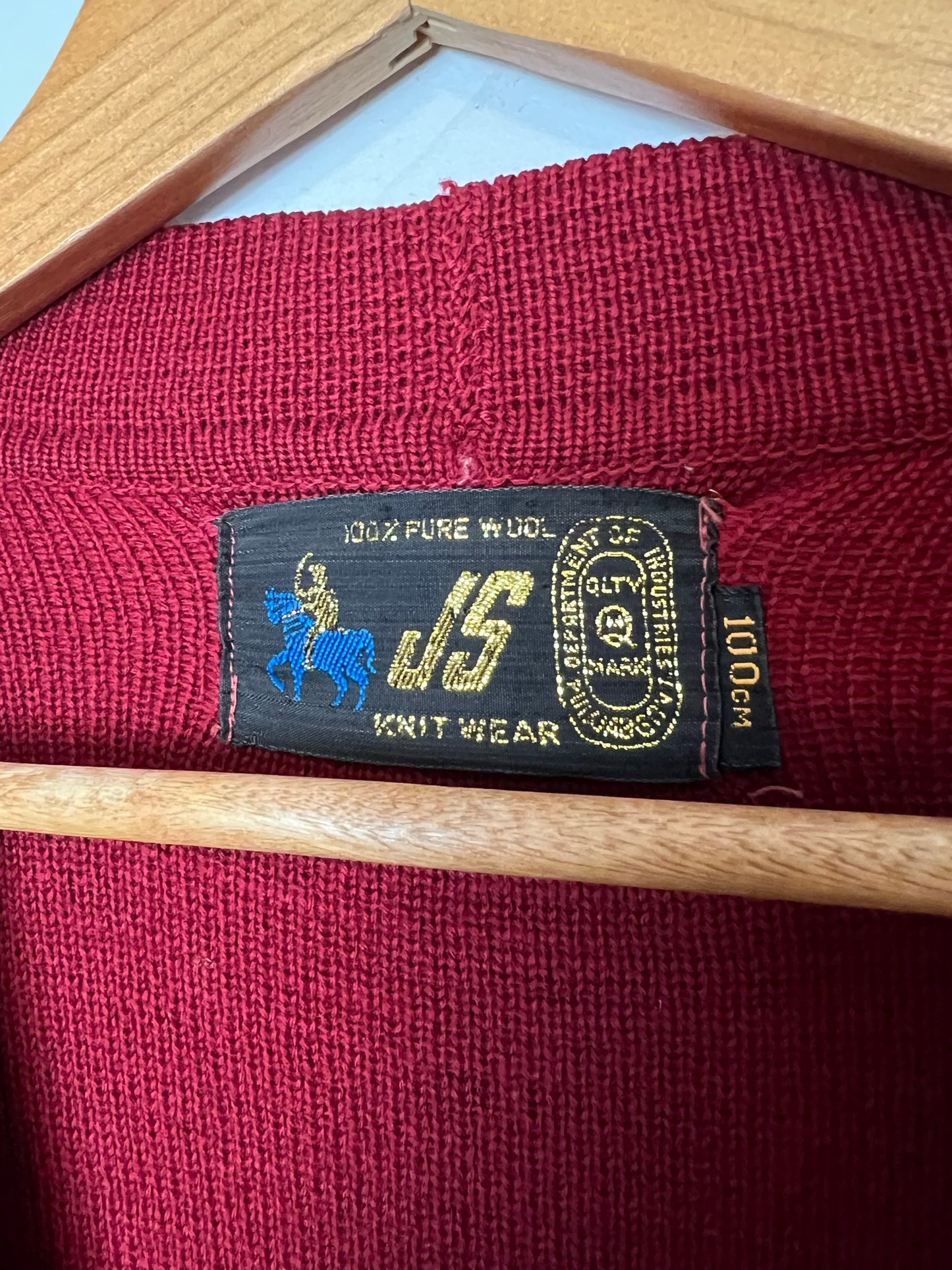 Vintage Burgundy & Cream Southwestern Aztec Cardigan - Size S/M