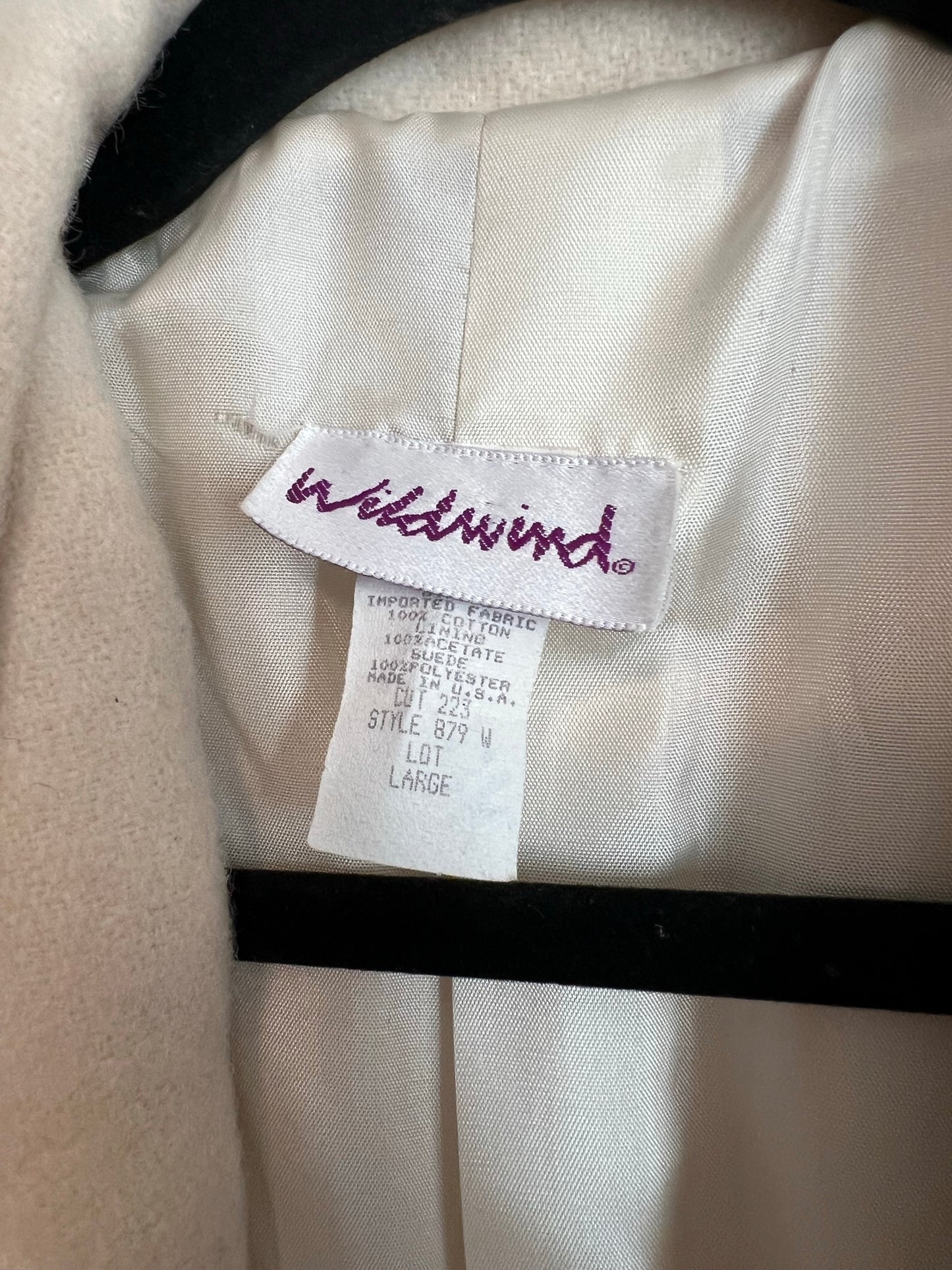 Wildwind Cream Wool Blanket Coat with Aztec Print - Size L