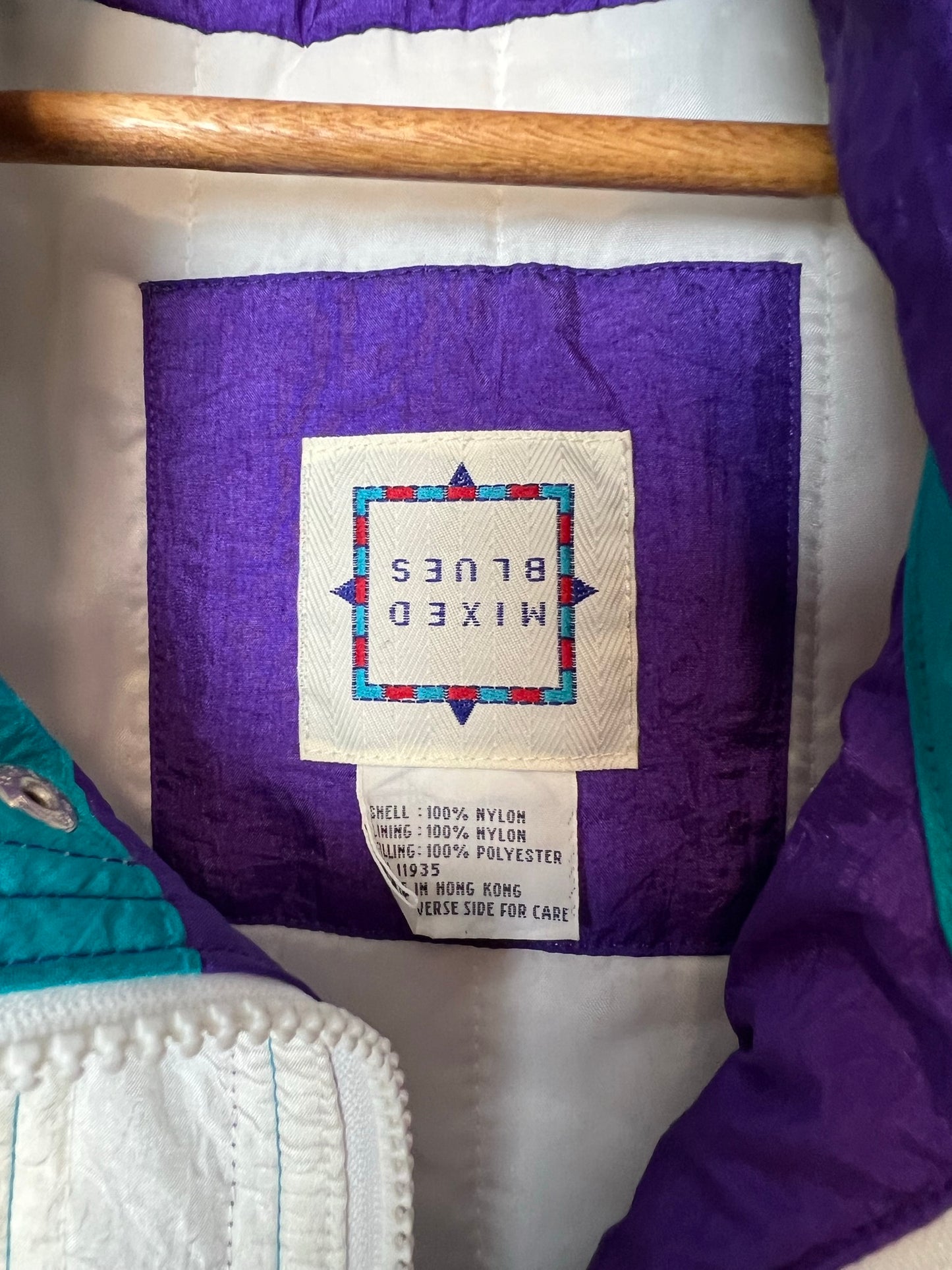 Mixed Blues White Snow Jacket - Size M