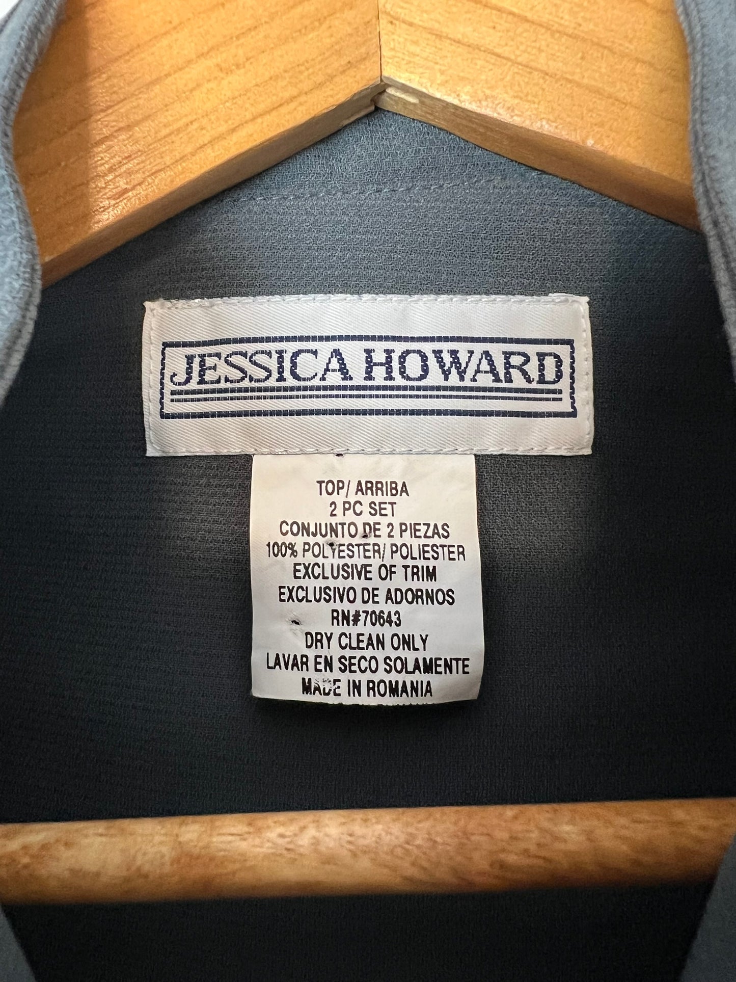 Jessica Howard Brocade-Trim Cropped Blazer Charcoal - S