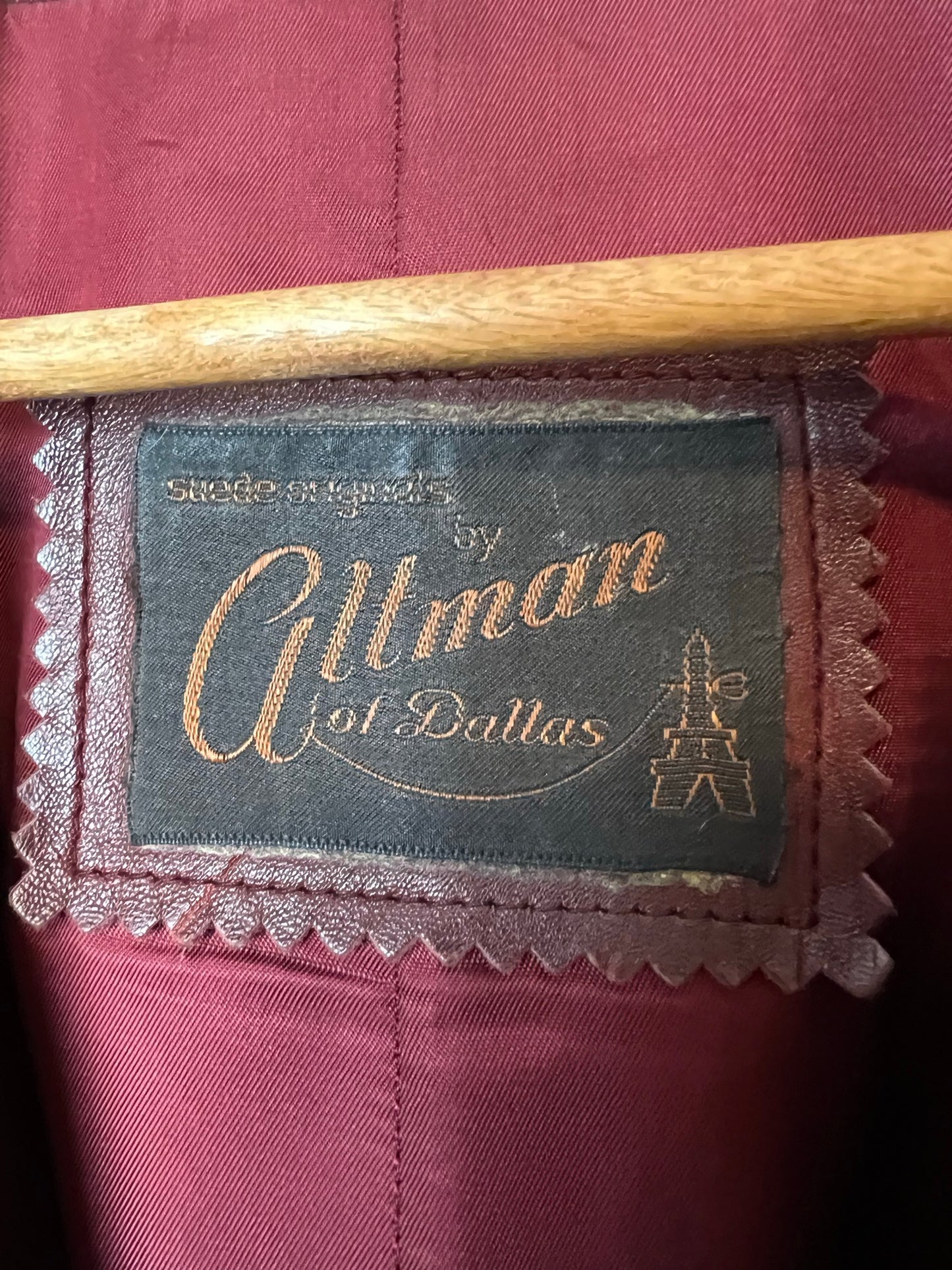 Altman of Dallas Oxblood Leather Belted Jacket - M