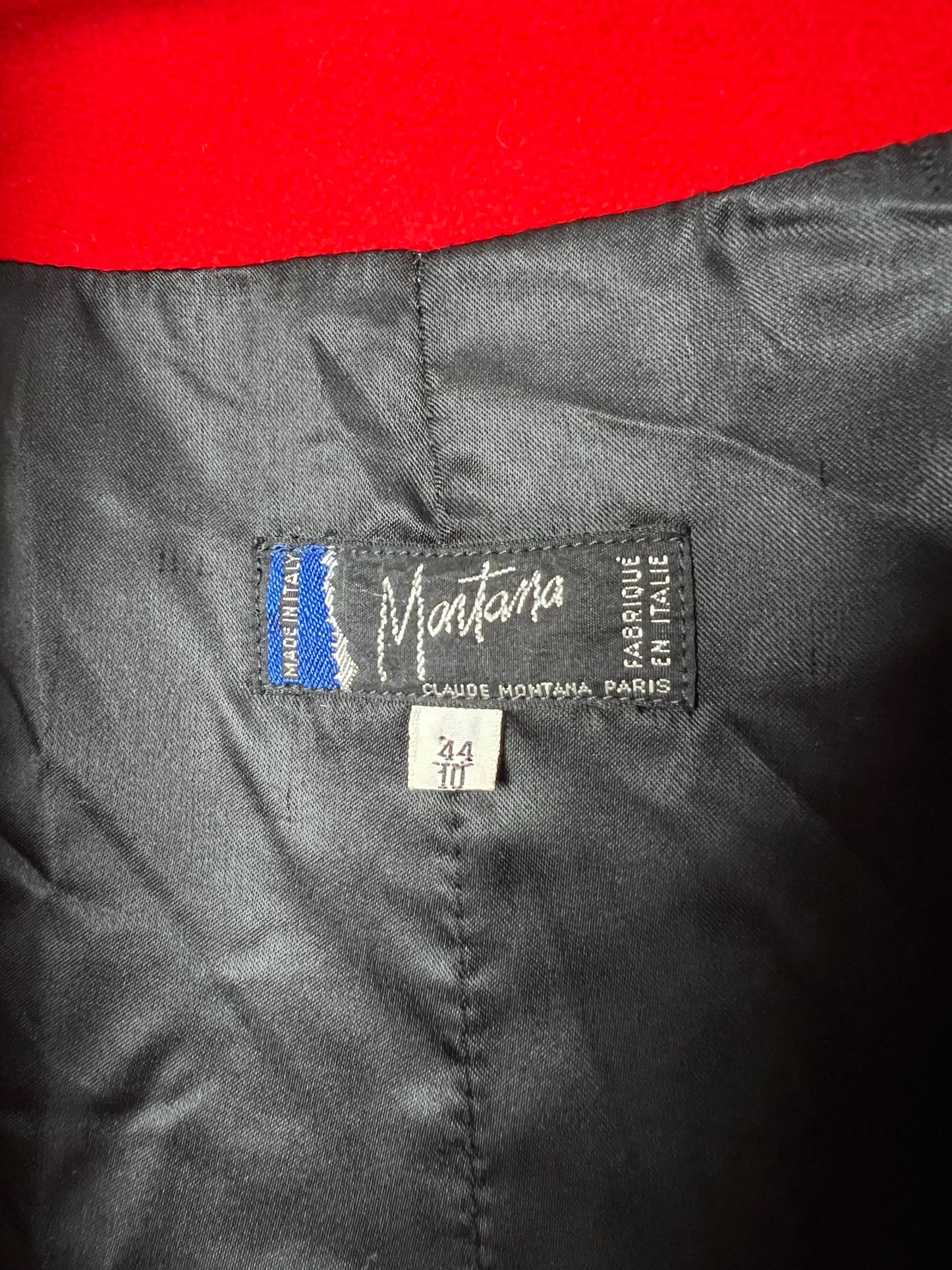 Claude Montana Red Wool Coat - Size 44/M