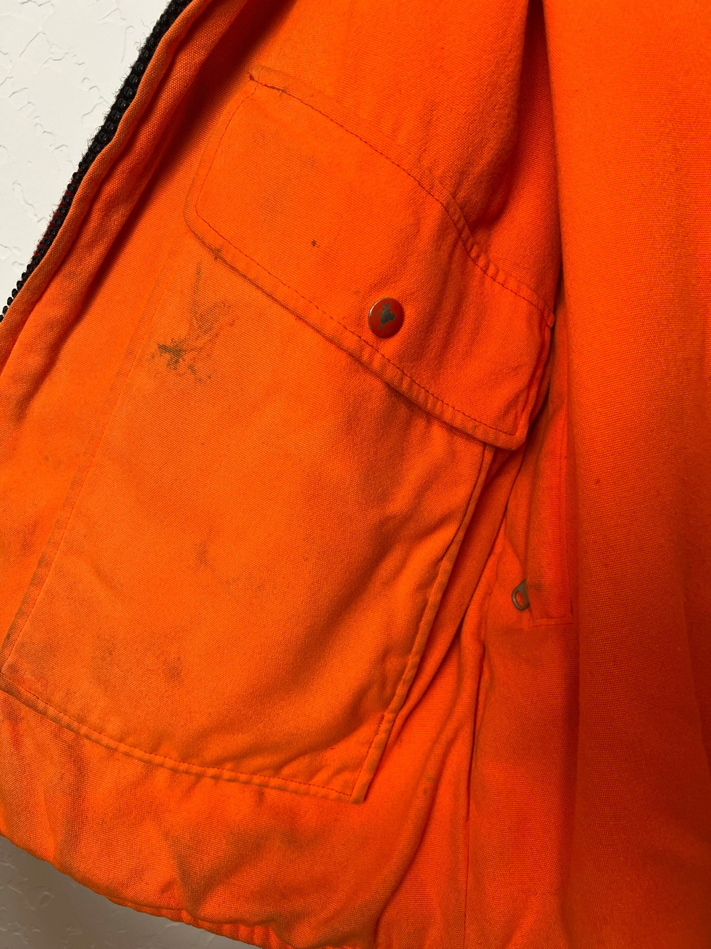 Woolrich Buffalo Plaid Wool Jacket with Blaze Orange Lining - Size XL