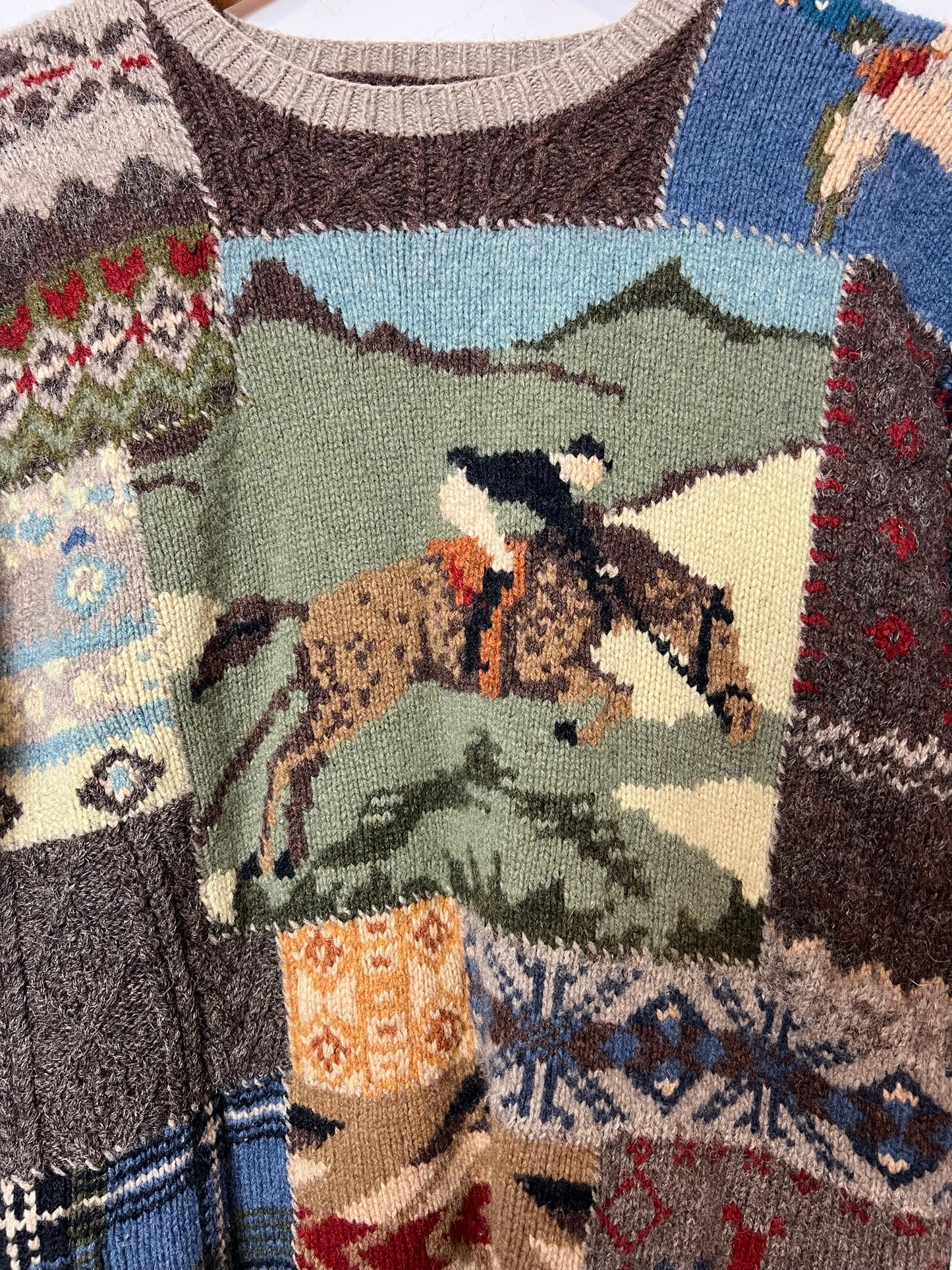 Polo Ralph Lauren Polo Country Patchwork Knit Sweater - Size S