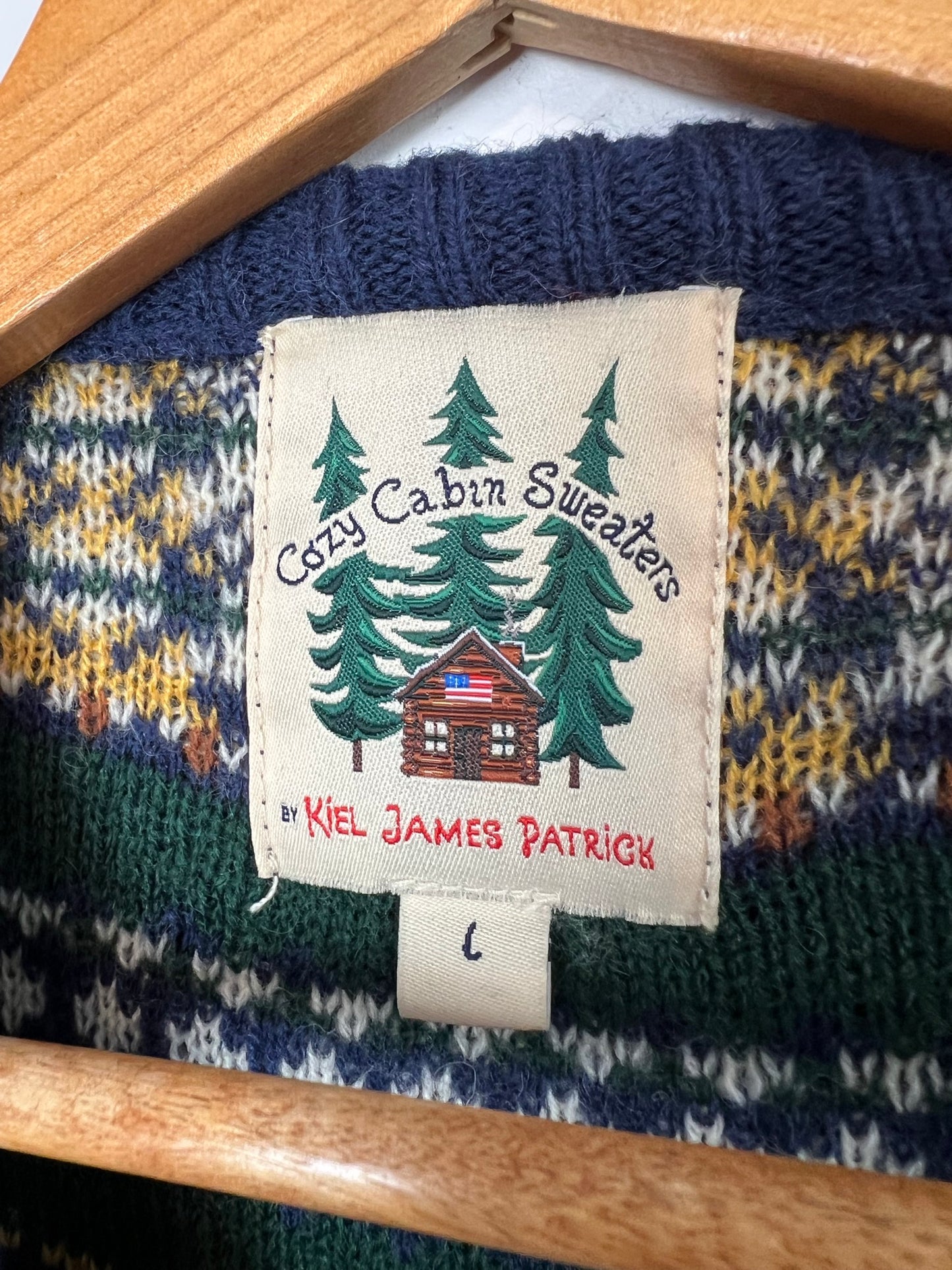 Cozy Cabin Sweaters Fair Isle Cat Sweater - Size L