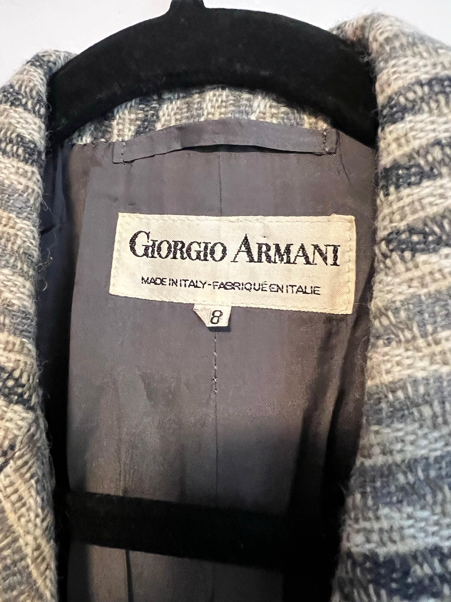 Giorgio Armani Striped Wool Blazer - Size 8