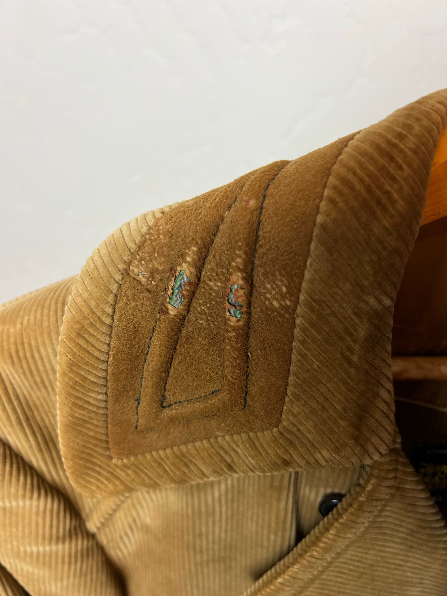 Cortefiel Spanish Corduroy Jacket with Leather Trim - Size 38