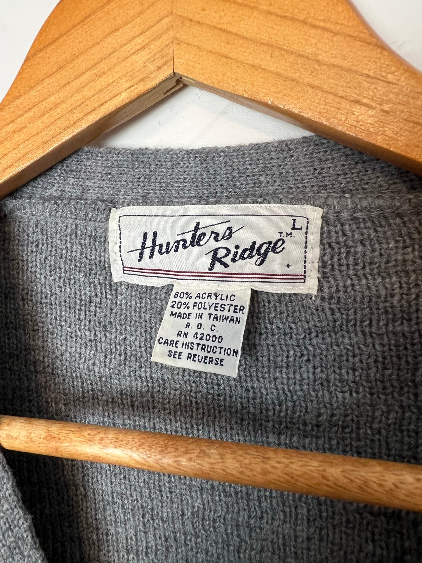 Hunters Ridge Grey & Black Geometric Knit Sweater Vest - Size L
