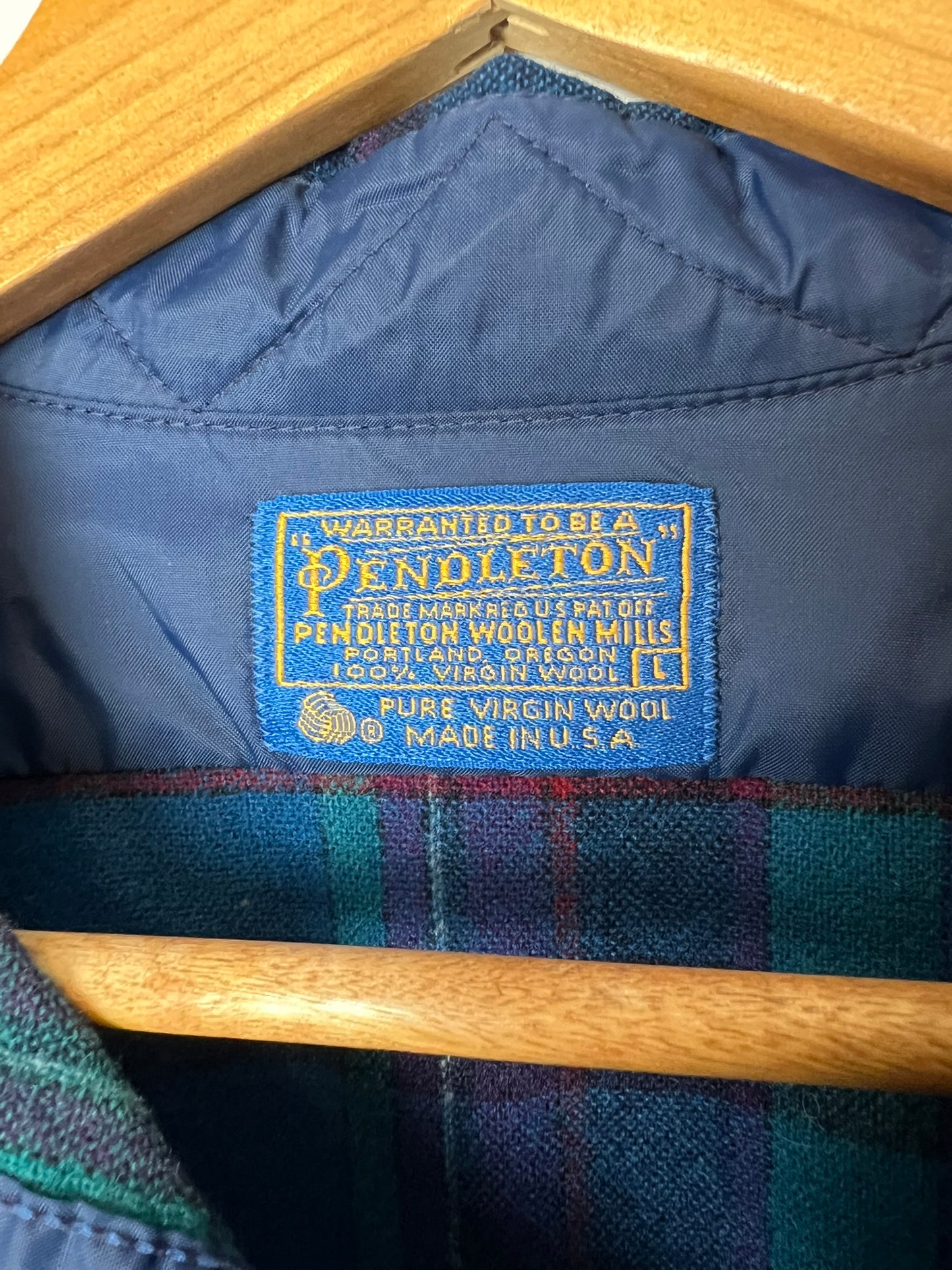 Pendleton Virgin Wool Flannel in Ocean Blue and Teal Plaid - L