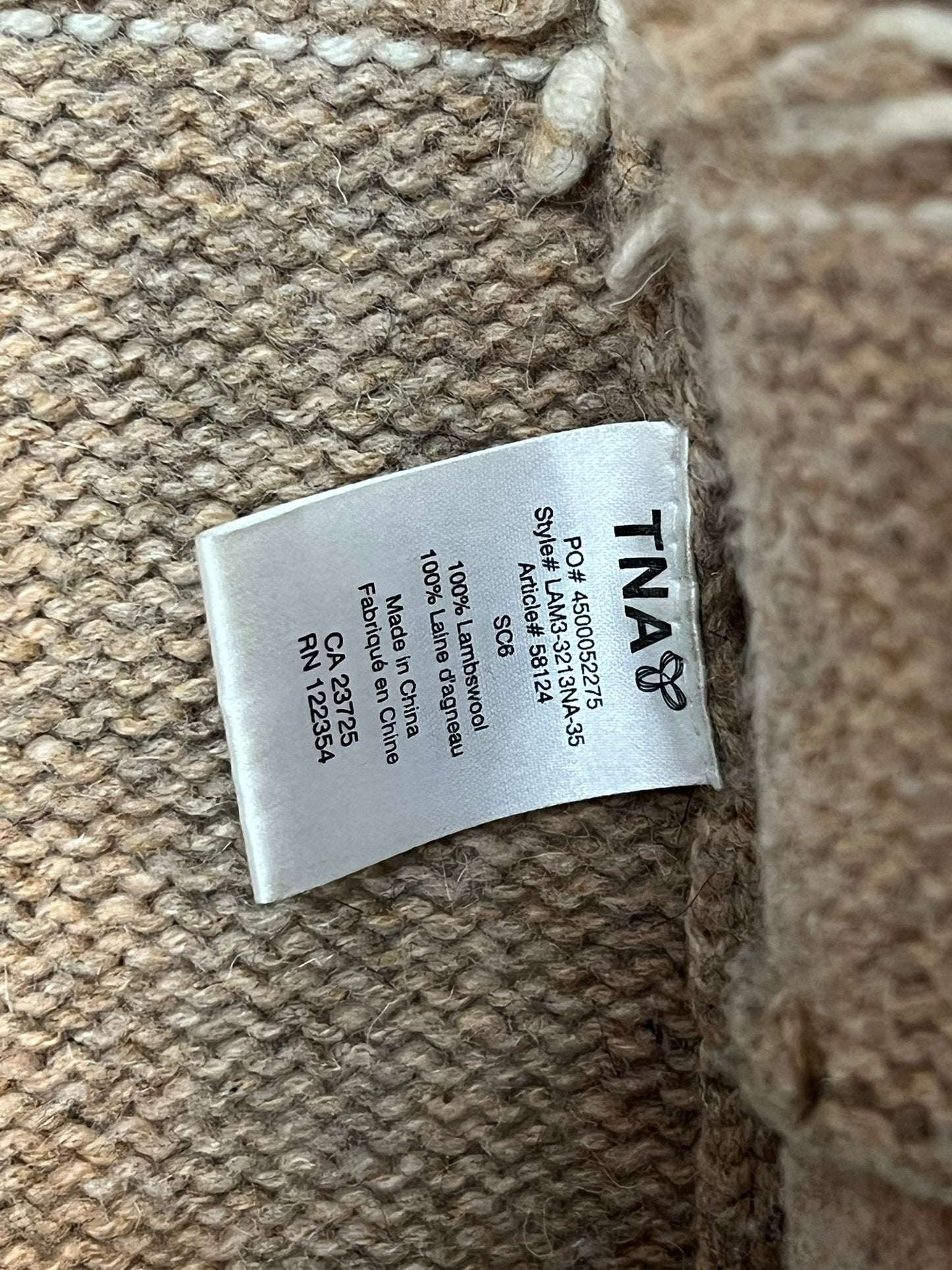 TNA Lambswool Cowichan Zip Cardigan - S