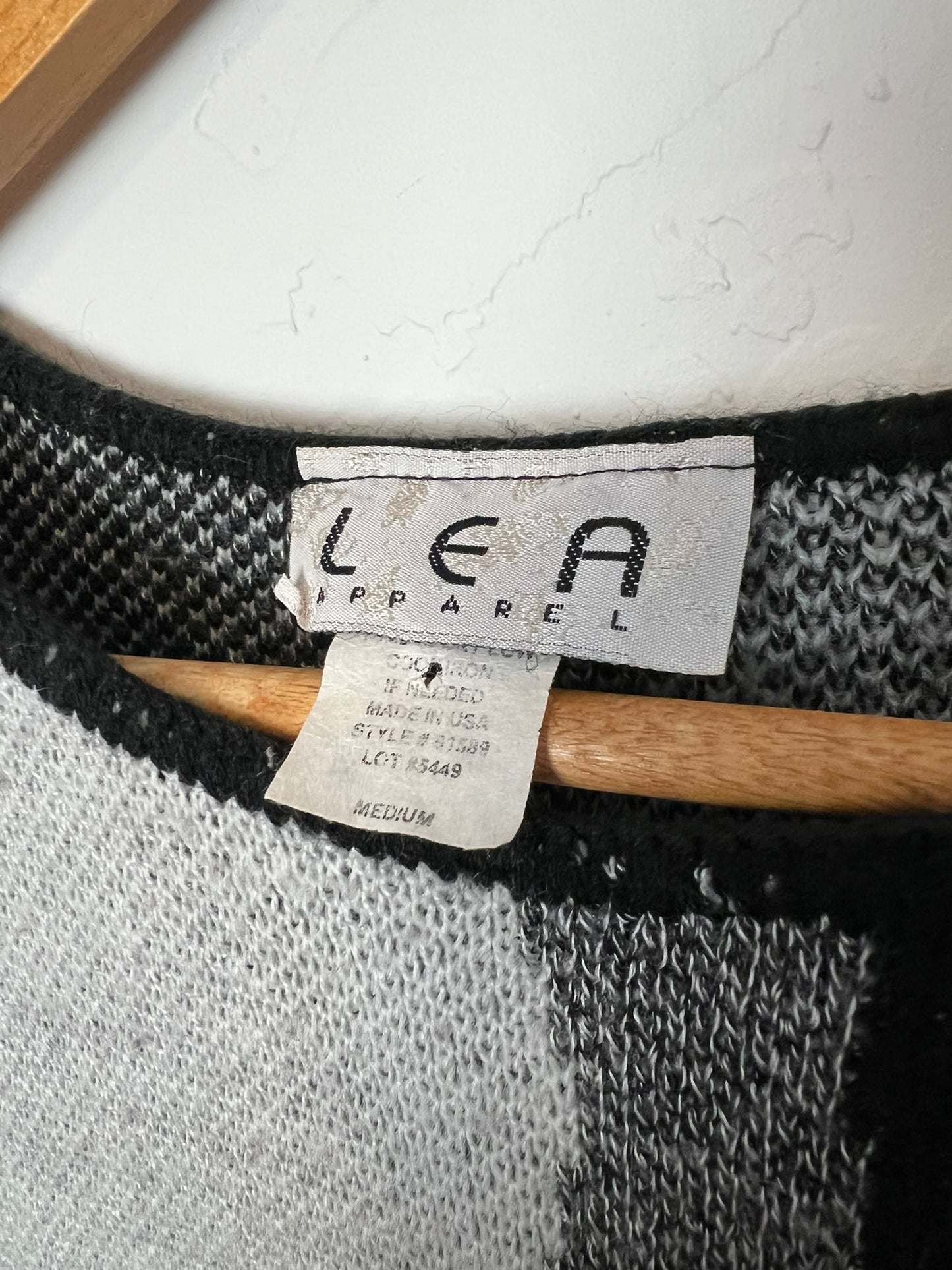 LEA Apparel Abstract Geometric Knit Sweater - Size M