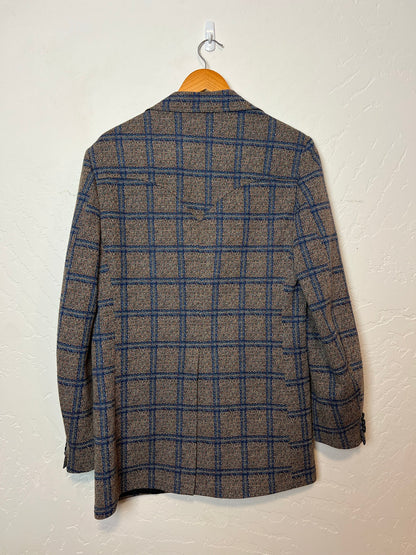 Bar C California Ranchwear Tweed Windowpane Blazer - L