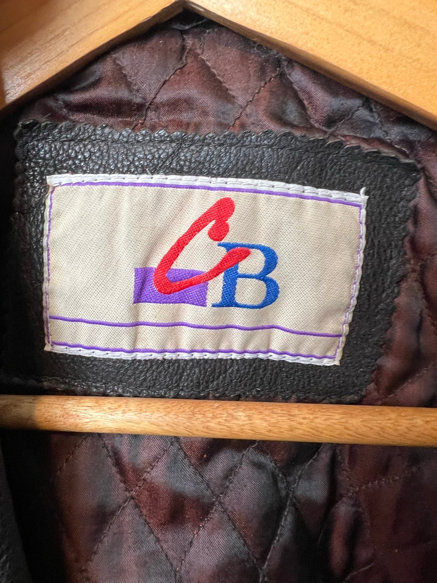 G.B. Black Leather Button-Front Jacket - XL