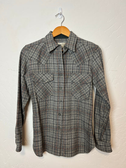 Pendleton Grey Glen Plaid Virgin Wool Western Blazer - Size M