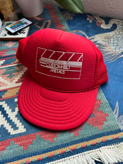 Custom-Bilt Metals Red Mesh Trucker Hat