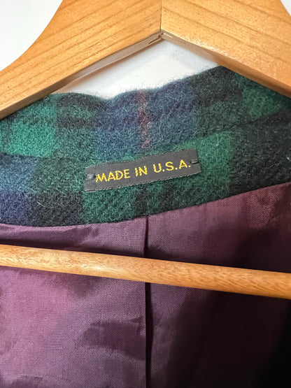 Vintage Black Watch Tartan Wool Blazer - Size M