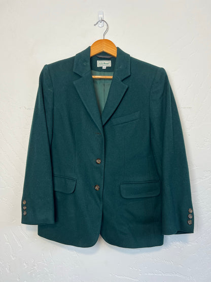 L.L. Bean Hunter Green Wool Blazer - Size 10P
