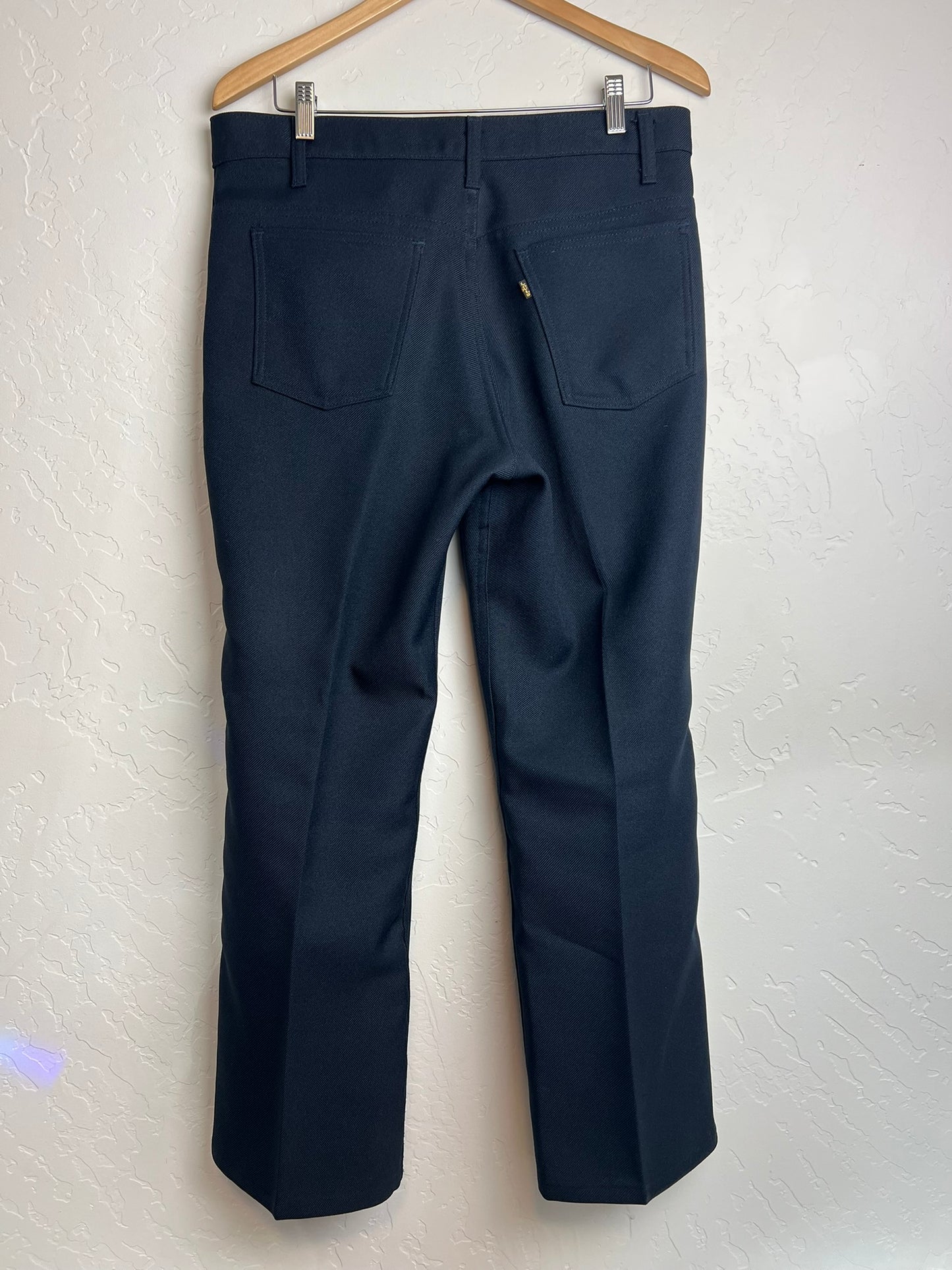 Levi's Navy Polyester Sta-Prest Trousers - 34
