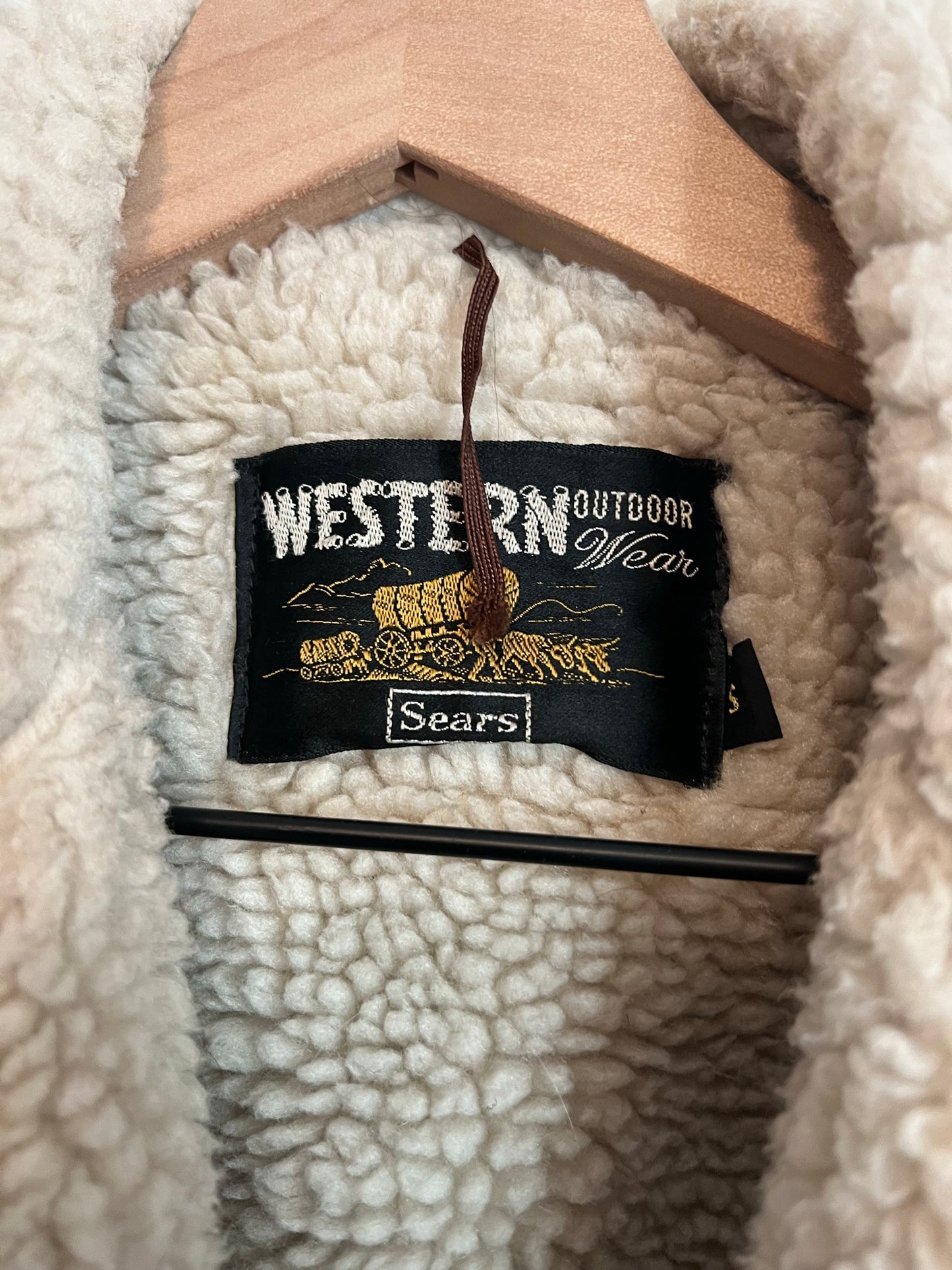 Sears Western Outdoor Wear Suede Sherpa Rancher - L