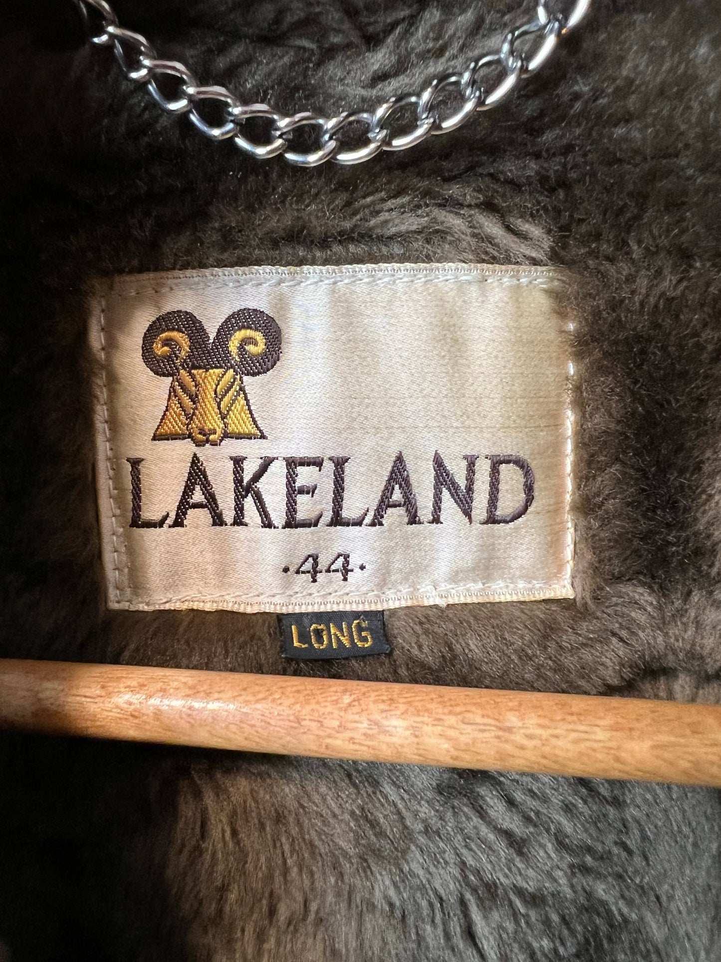 Lakeland Olive Trench Coat with Faux Fur Collar - Size 44 Long