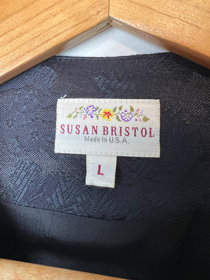 Susan Bristol Jacquard & Velvet Tapestry Vest - L