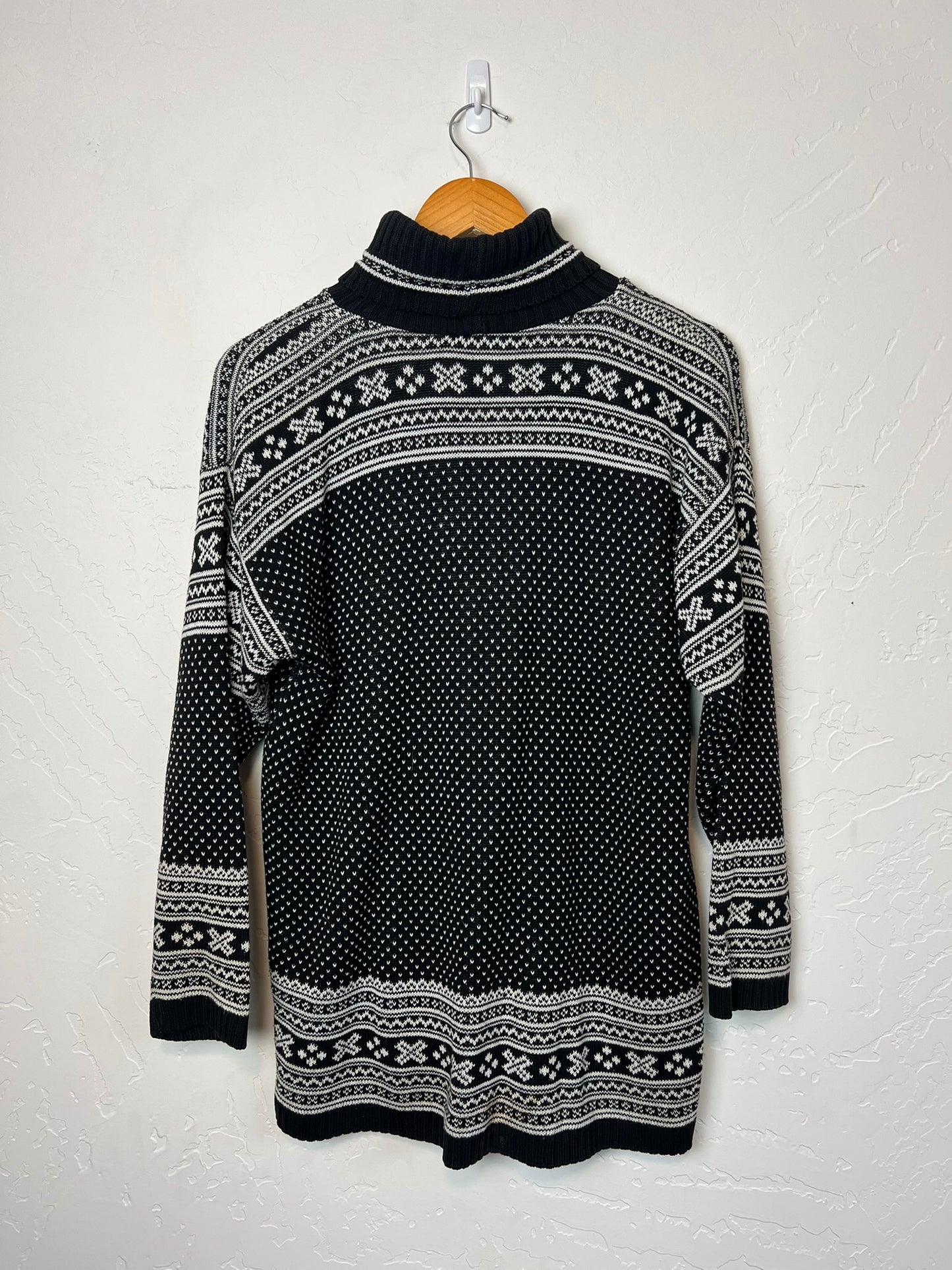 Delia McKain Fair Isle Turtleneck Black & White - S