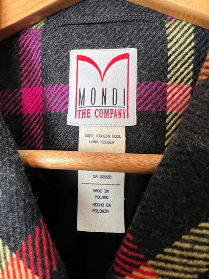Mondi Multicolor Plaid Wool Double-Breasted Jacket - Size 40
