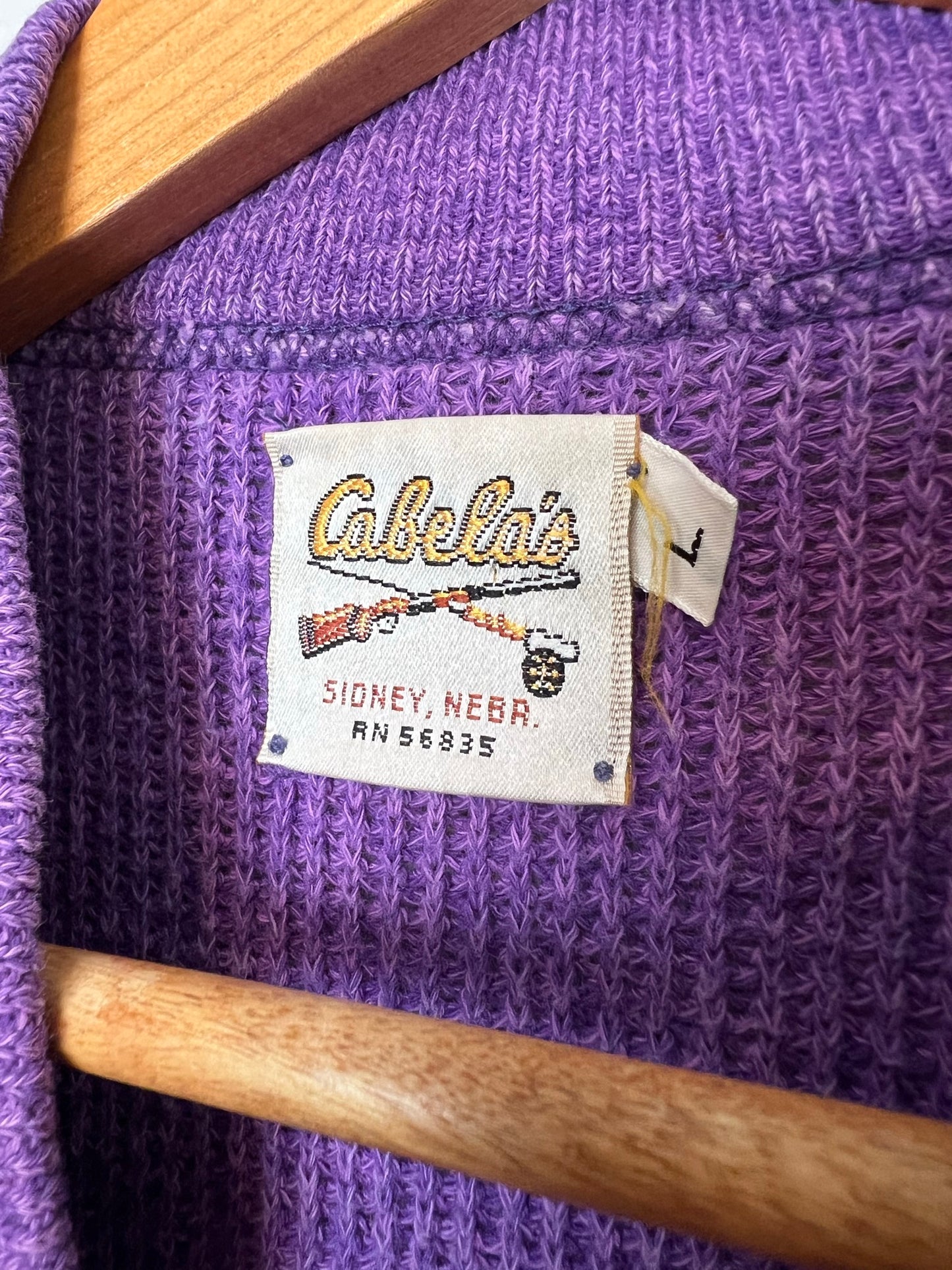 Cabela's Purple Henley Knit Sweater - Size L