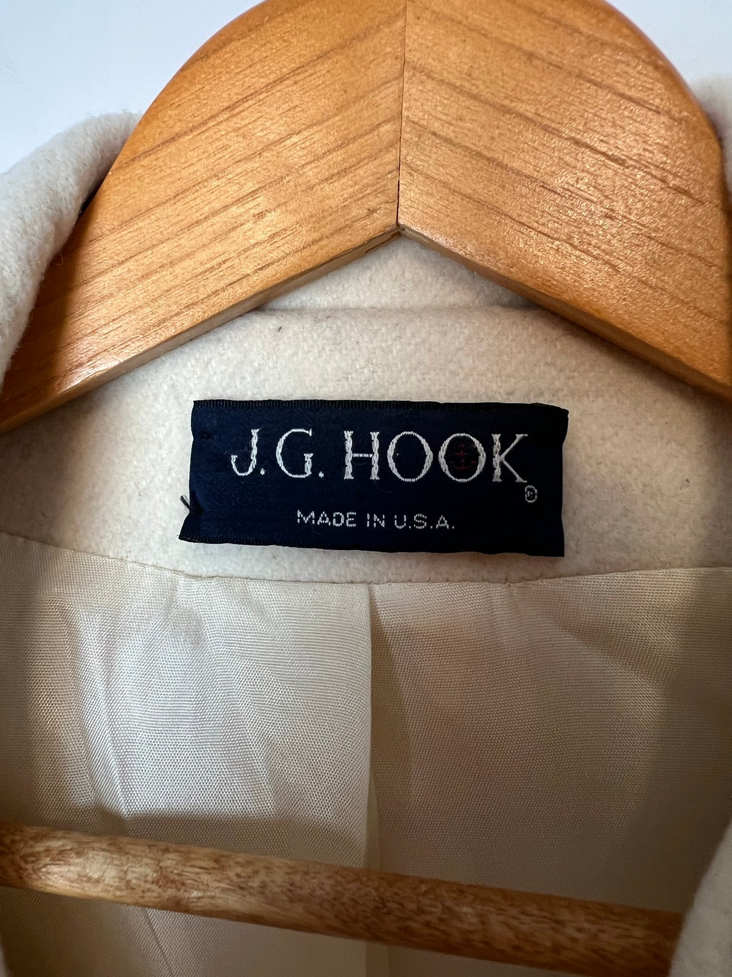 J.G. Hook Cream Wool Duffle Coat with Wooden Toggles - Size 16