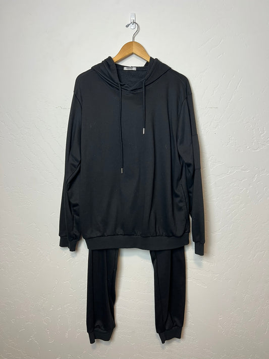Coofandy Black Hoodie & Jogger Set - L