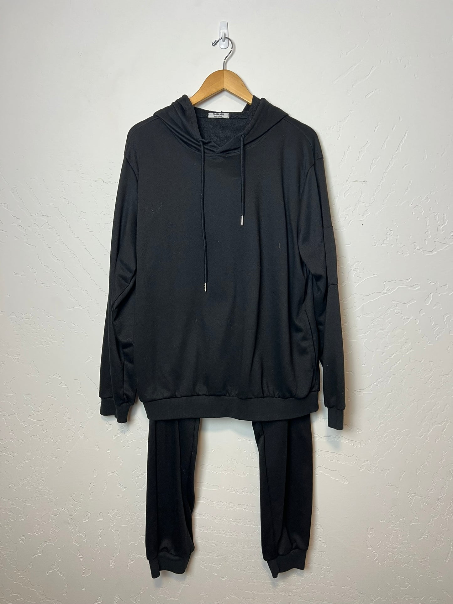 Coofandy Black Hoodie & Jogger Set - L
