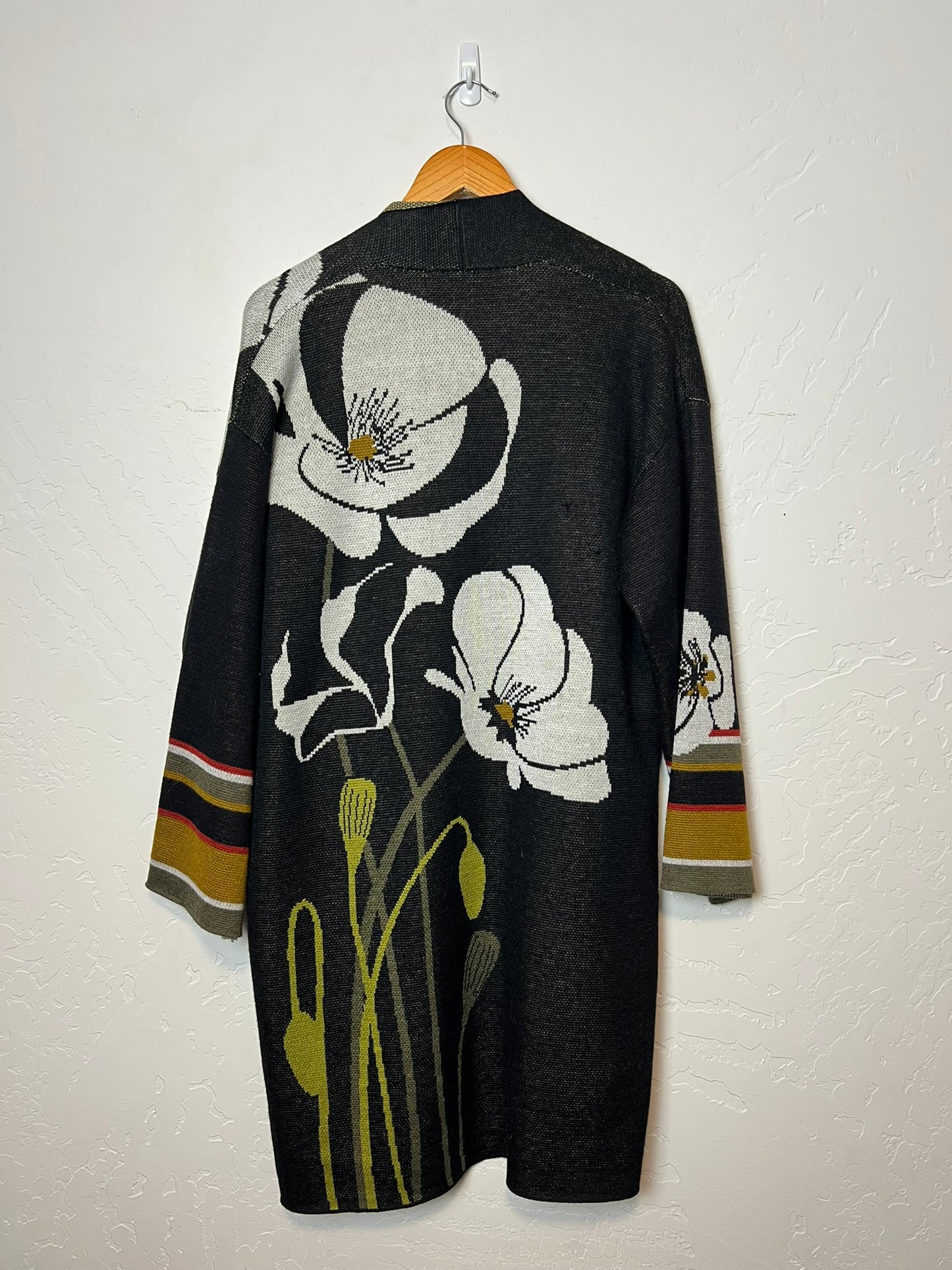 Maxsport Floral Intarsia Duster Cardigan - L