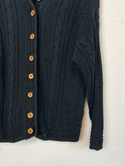 L.L. Bean Cable Knit Cotton Cardigan - Women's S