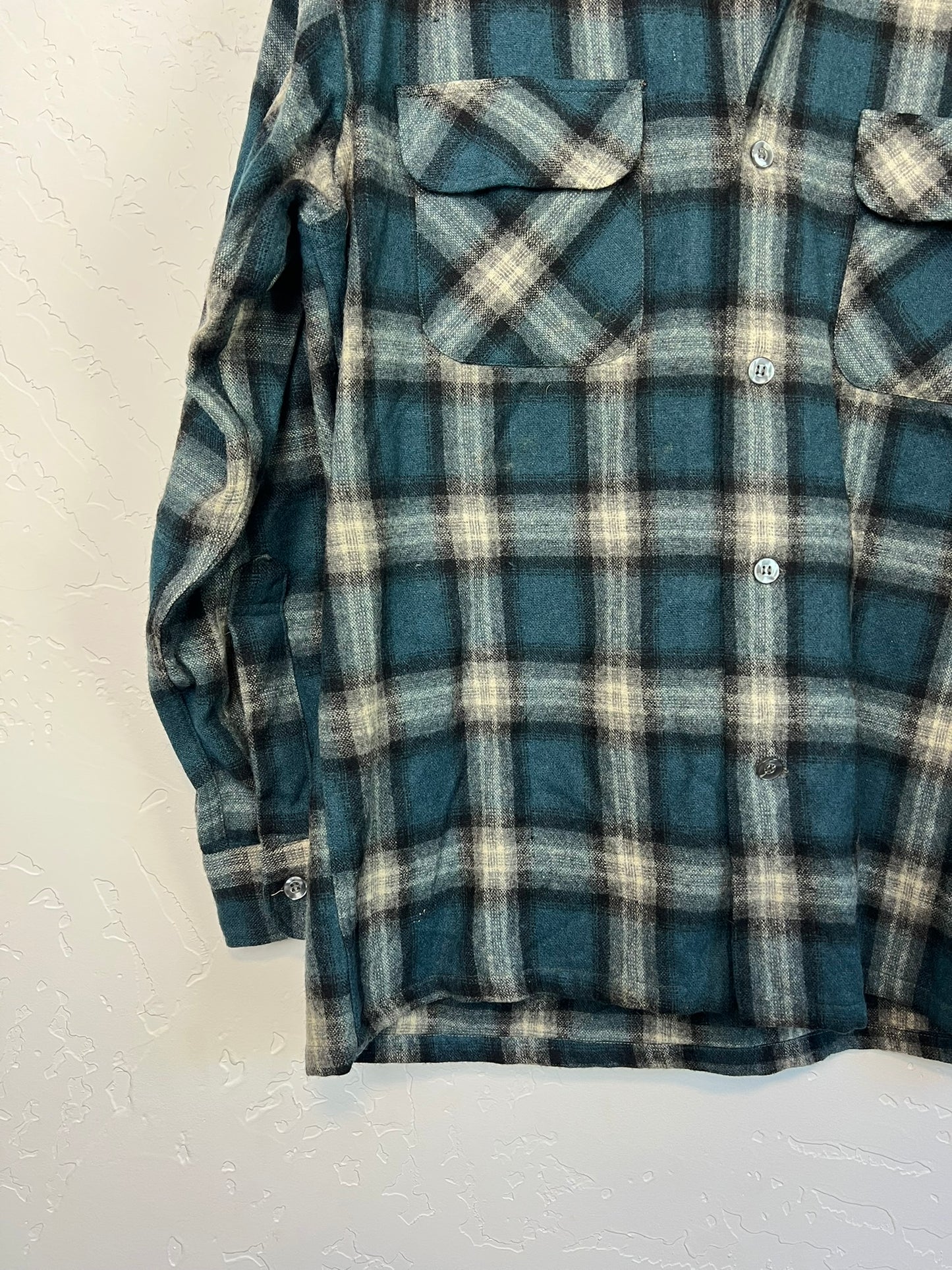 Towncraft Plus by Penneys Wool Plaid Board Shirt - M
