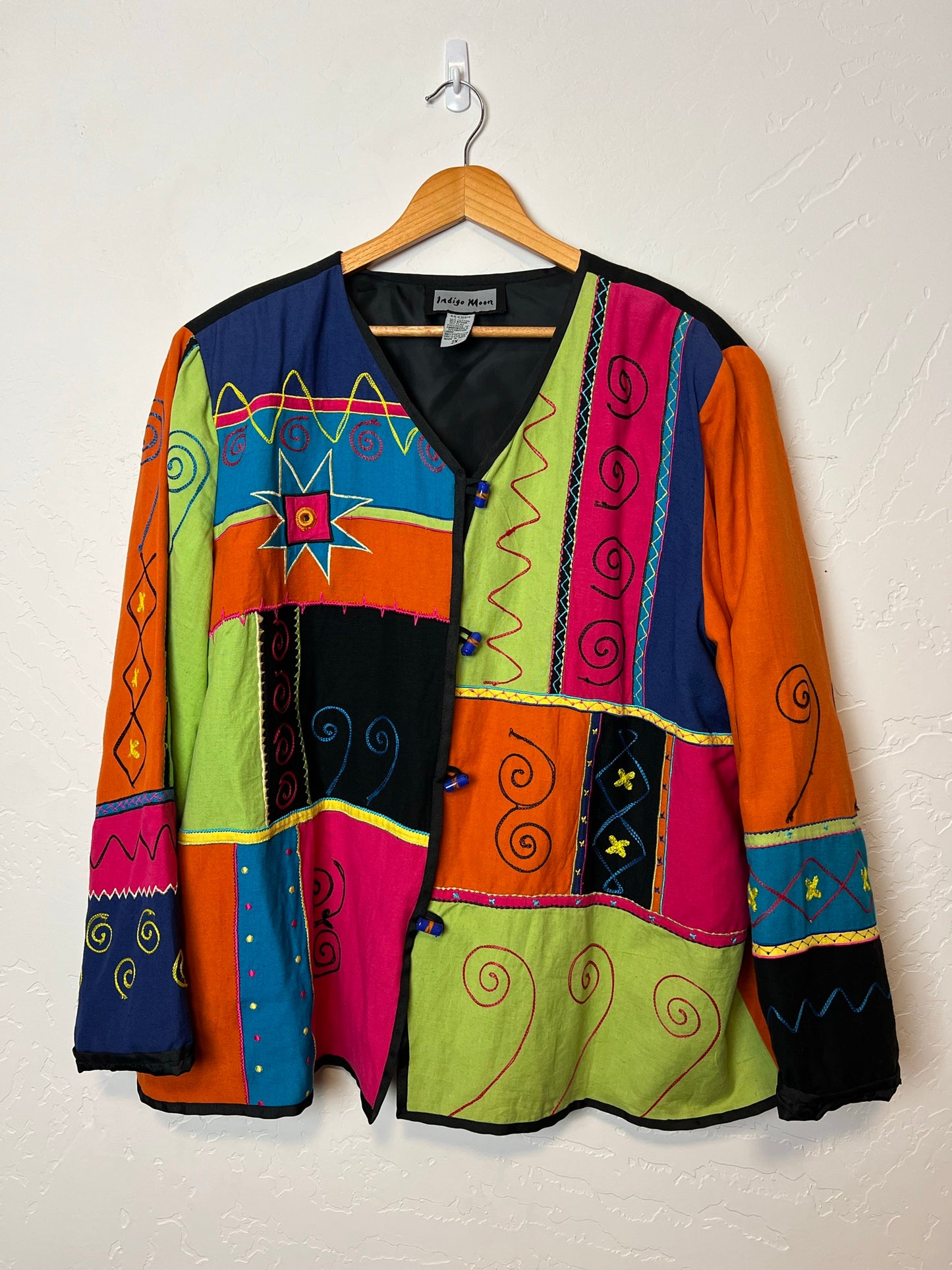 Indigo Moon Patchwork Art-to-Wear Jacket