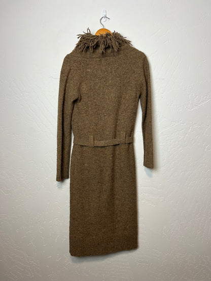 Wet Seal Fringe-Collar Duster Sweater Coat - M