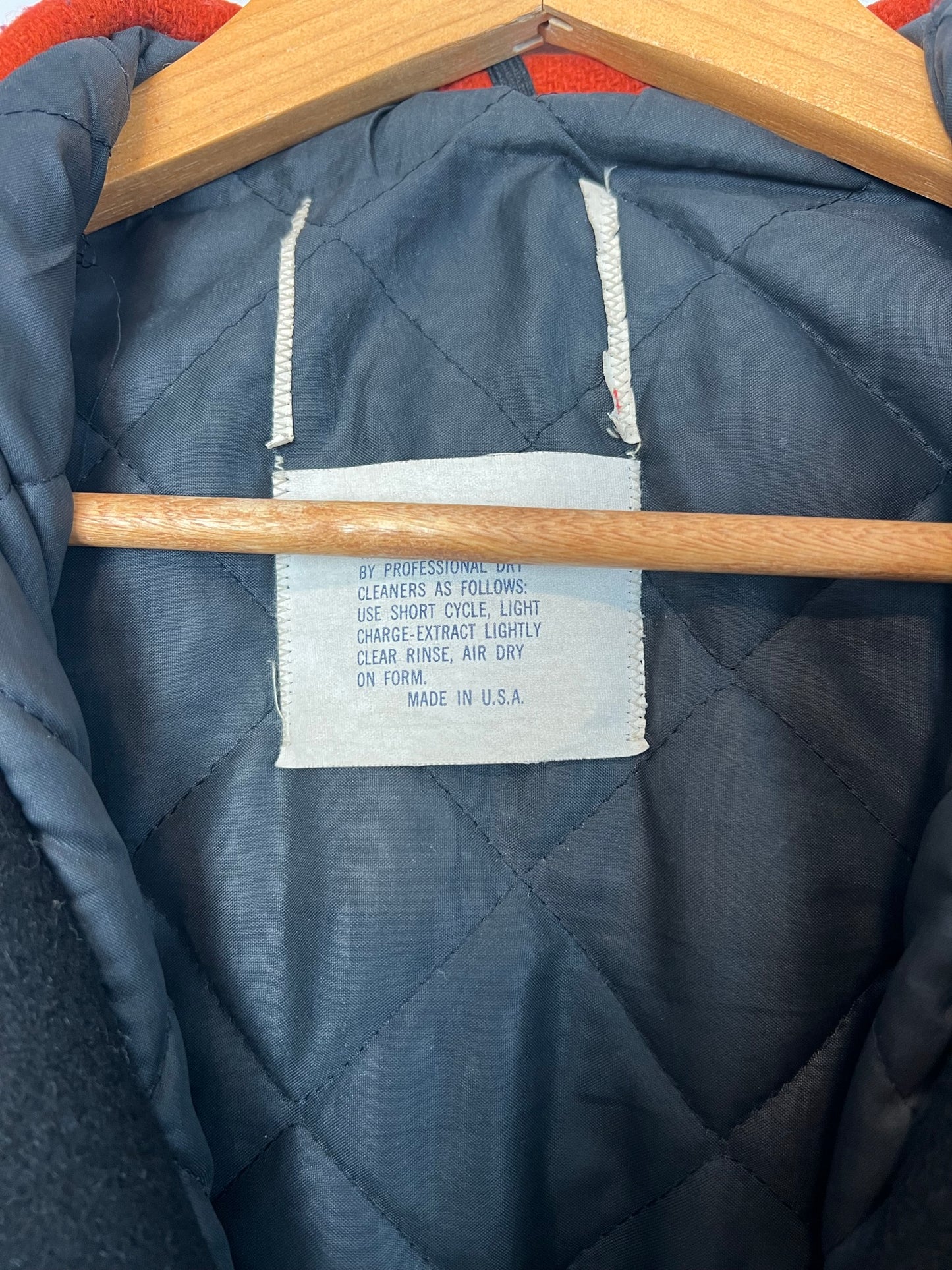 Vintage Wool Varsity Letterman Jacket Black & Orange - #88