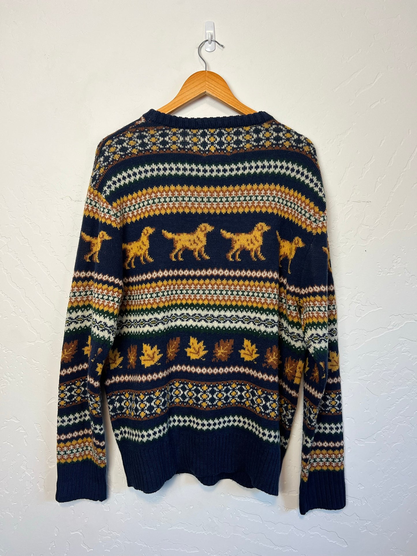 Cozy Cabin Sweaters Fair Isle Cat Sweater - Size L