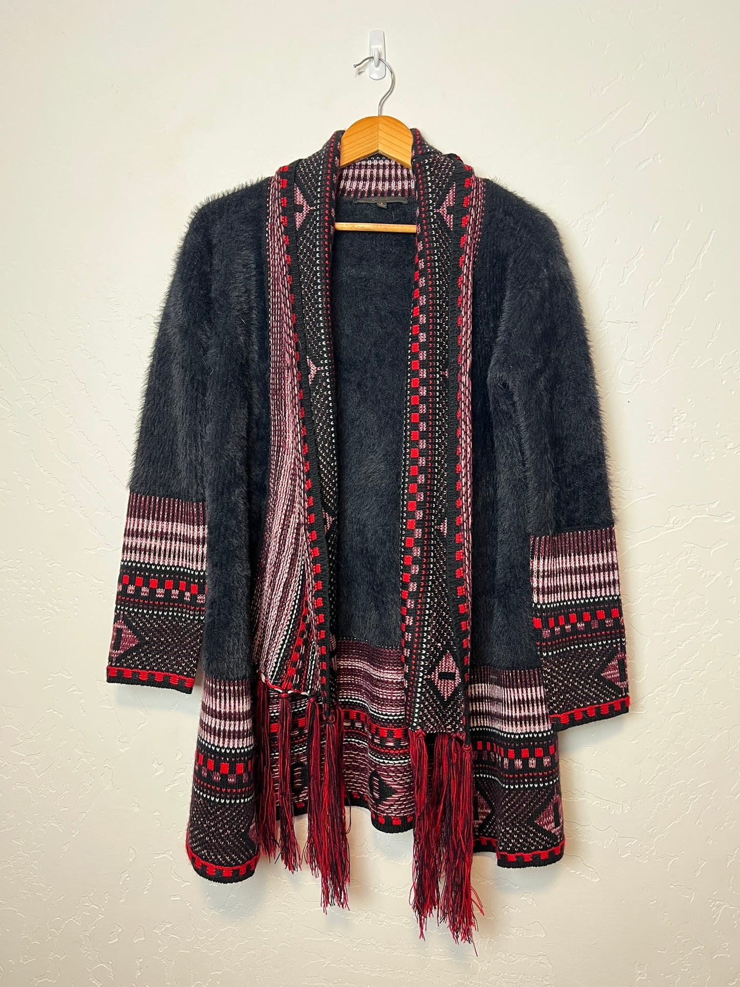 Maxsport Eyelash Fair Isle Fringe Cardigan - S