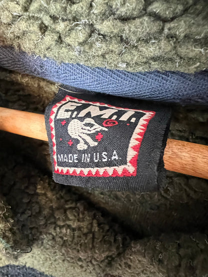 FMF Jackson Hole Olive & Black Sherpa Fleece Snap Pullover - Size XL