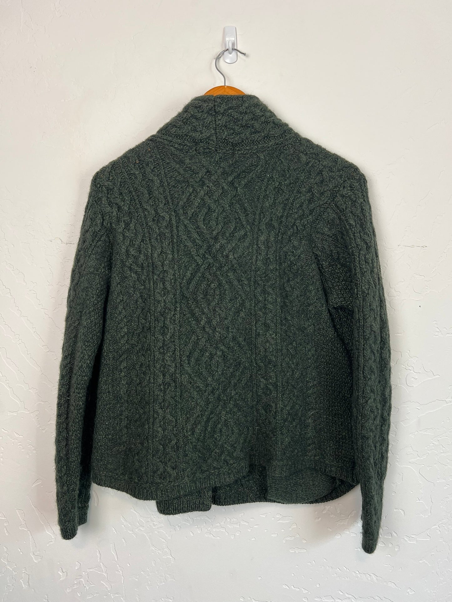 Aran Crafts Merino Wool Cable Knit Cardigan - M