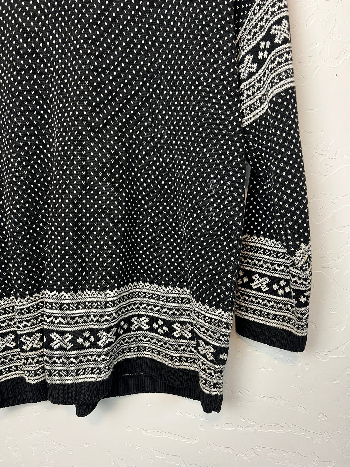 Delia McKain Fair Isle Turtleneck Black & White - S