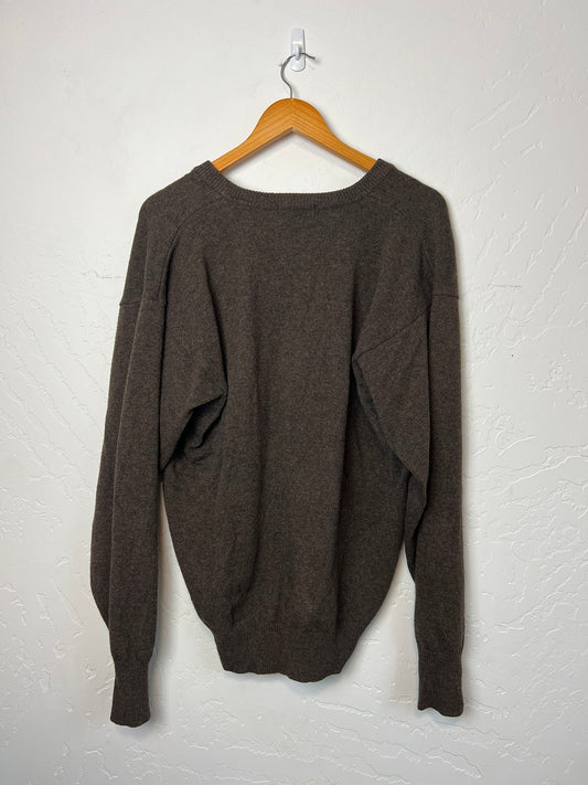 Pendleton Lambswool V-Neck Brown Heather - L