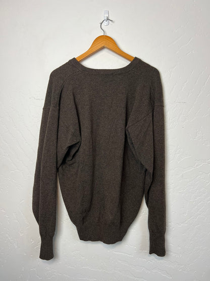 Pendleton Lambswool V-Neck Brown Heather - L