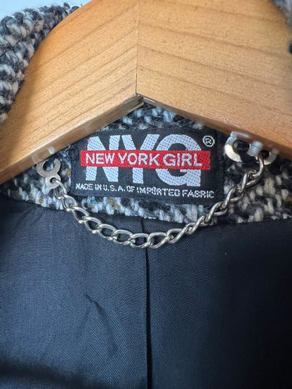 New York Girl Boucle Tweed Coat - Size 14