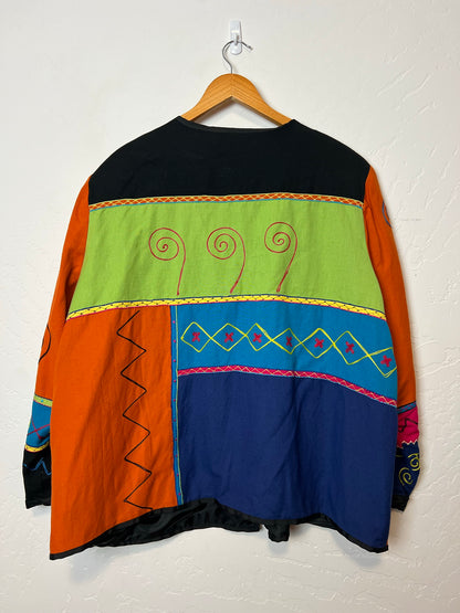 Indigo Moon Patchwork Art-to-Wear Jacket